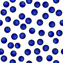 Blueberries, vector fruits, seamless background