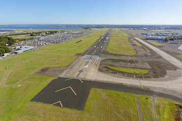 Sydney Airport, looking west along Runway 25