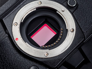 Photographer camera sensor matrix macro
