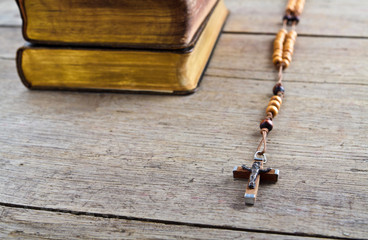 Rosary beads and breviary