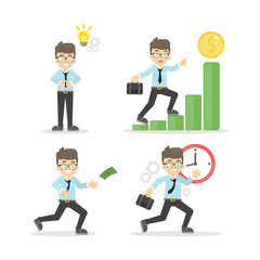 Businessman illustrations set.