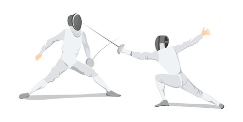 Isolated fencing athlete.