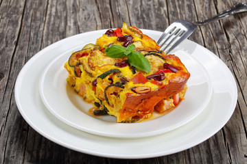 delicious zucchini gratin slice on plate