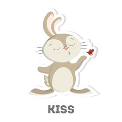 Isolated kissing rabbit.