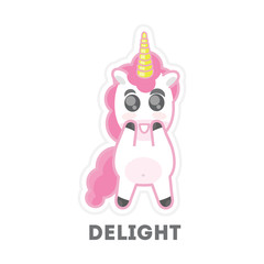 Isolated delightful unicorn.