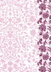wedding card design, paisley floral pattern , India