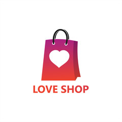 Love Shop Logo Template Design