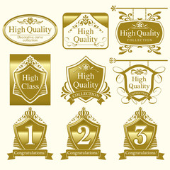 Decorated signboard. Design Elements.