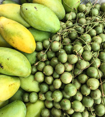 Selling fruits at the rural market