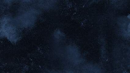 Blue abstract textured background to the point with spots of paint