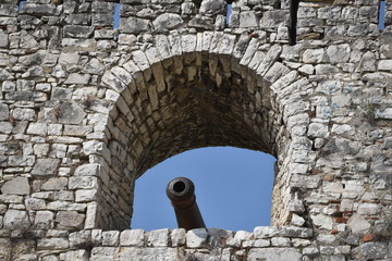 Gjirokastra Castle, UNESCO site, Albania, cannon view