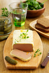 Terrine of chicken liver with butter.