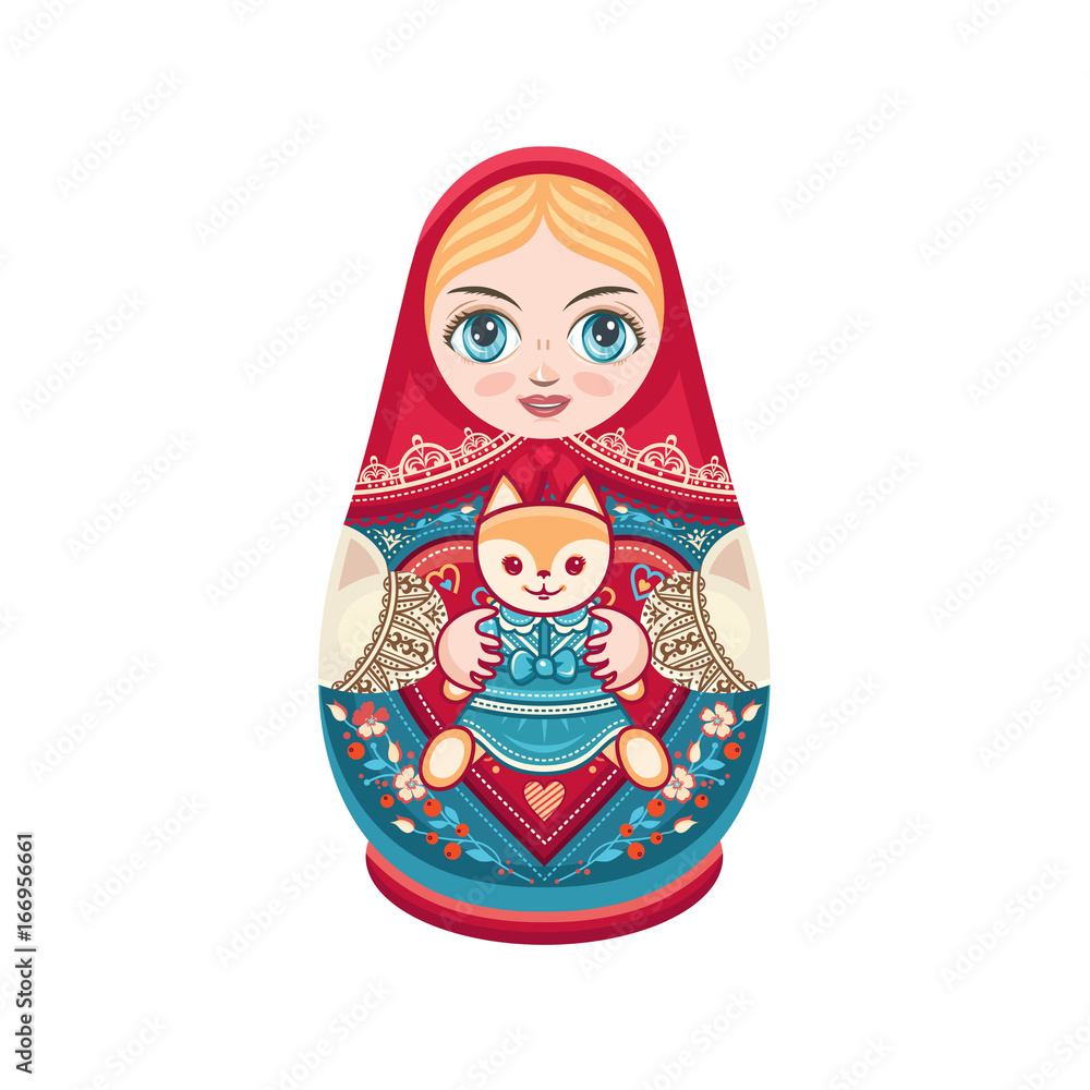 Wall mural Matryoshka. Babushka doll.