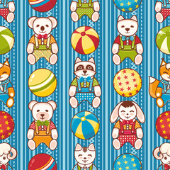 Child toy seamless pattern. Design element for postcard, banner, flyer
