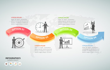 Design infographic template 4 options. Business concept can be used for workflow layout, diagram, number options, timeline, steps, demo infographic