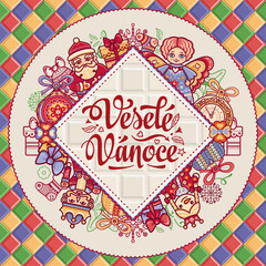 Vesele Vanoce. Vector. Czech language. Warm 