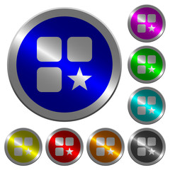 Rank component luminous coin-like round color buttons