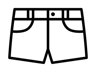Women's jean shorts, hotpants / hot pants or short shorts line art vector icon for fashion apps and websites