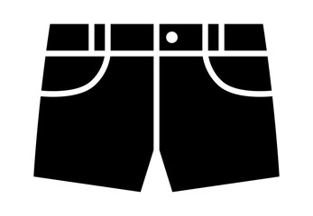 Women's jean shorts, hotpants / hot pants or short shorts flat vector icon for fashion apps and websites