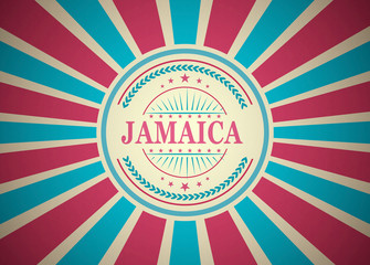 Jamaica  Retro Vintage Style Stamp Background