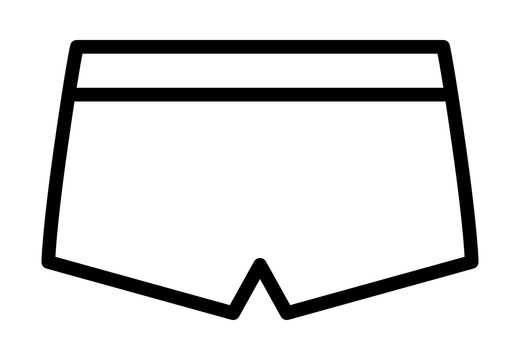 recommend clip art: Women's boyshorts / boy shorts underwear panties line art vector icon for fashion apps and websites
