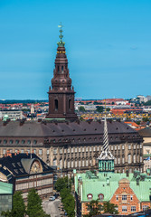 Aerial view of Copenhagen city center, Denmark