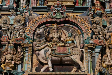 Fototapeta na wymiar Sri Minakshi Sundareshwara Tempel, Madurai, Bundesstaat Tamil Nadu, Indien