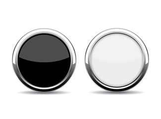 Round chrome glass buttons