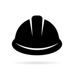 Builder hard hat black silhouette icon