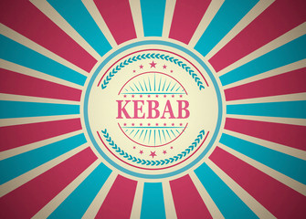 Kebab Retro Vintage Style Stamp Background