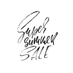 Summer Sale Inscription. Vector handwritten modern dry brush lettering.
