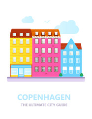 Flat design of the old city.