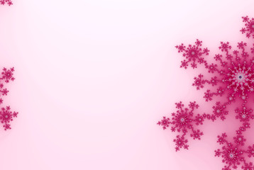 spring or summer background with abstract snowflakes, flowers or stars for card or invitation with copy space.