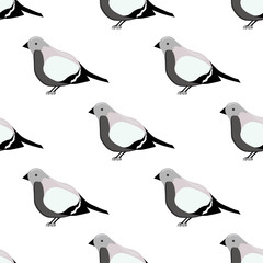 Bullfinch, seamless pattern 1
