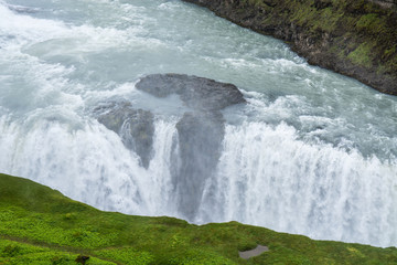 Gullfoss waterfall located in the canyon of Hvita river, Iceland