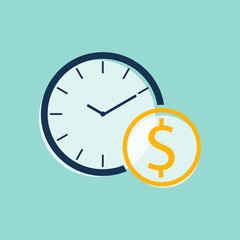 time and money,time is money,time management,business flat vector
