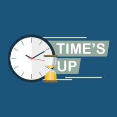 time is up hourglass clock concept flat vector