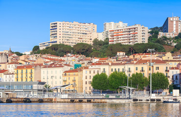 Ajaccio coastal sumer cityscape, Corsica island