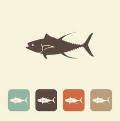 Fish tuna. Vector stylized icons