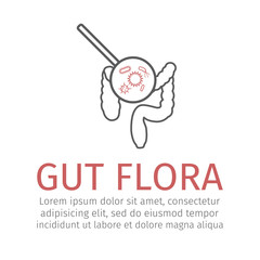 Gut flora line icon