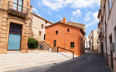 Fototapeta na wymiar Street view with old living houses of Calafell