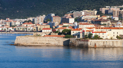Ajaccio, coastal cityscape with ancient citadel