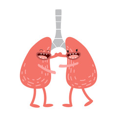 Vector cartoon human anatomy. Healthy lungs