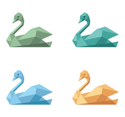 Logo symbol emblem swan variations set