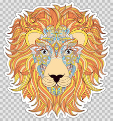 Naklejka na ściany i meble Colorful head of lion