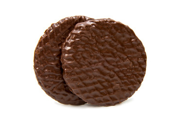Dutch waffles in chocolate isolated