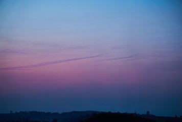 Sky in the blue hour with vivid colors.