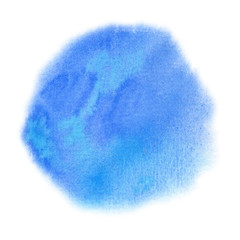 Blue watercolor spot. Abstract background, element for design.