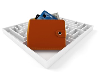 Wallet inside maze
