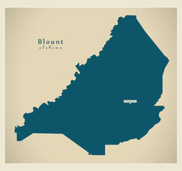 Modern Map - Blount Alabama county USA illustration